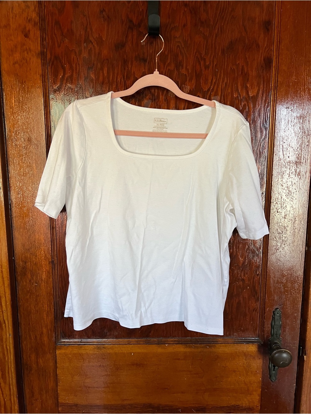 L.L. Bean White Women's Crew Neck Tee